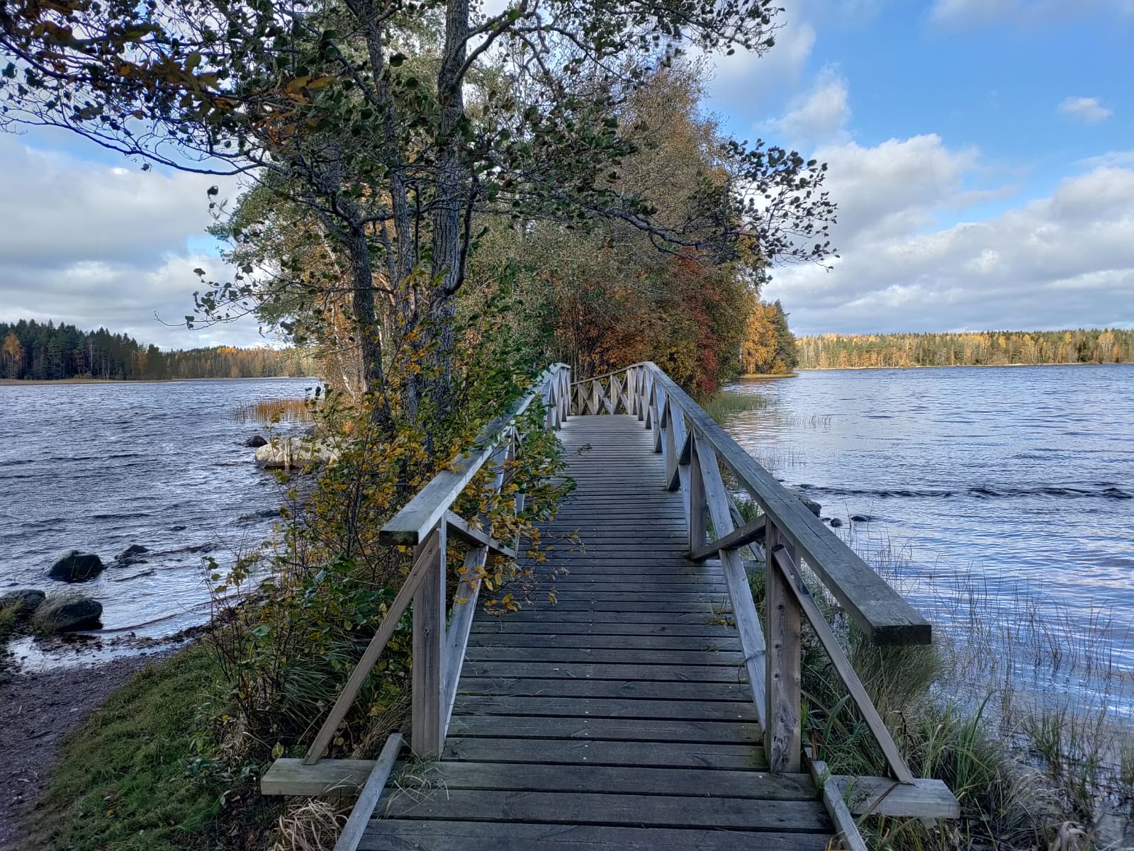 silta pieneen saareen, joka on järvessä