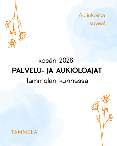 palvelu- ja aukioloajat kesä 2026_Tammelan kunta